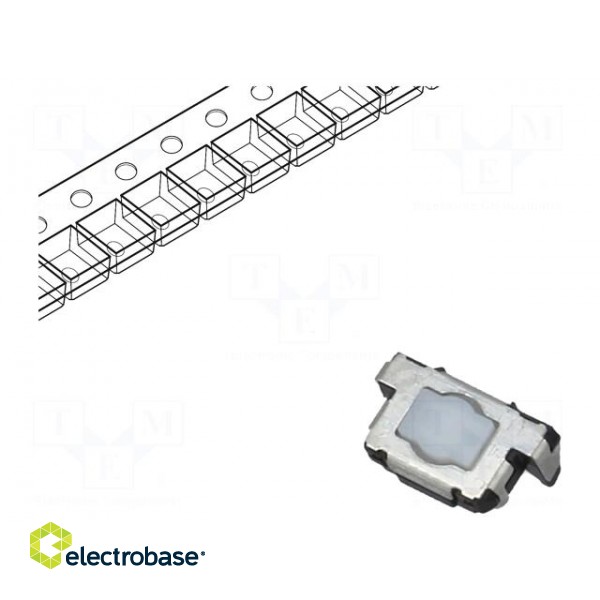 Microswitch TACT | SPST | Pos: 2 | 0.02A/12VDC | SMT | 6x3.5x3.5mm