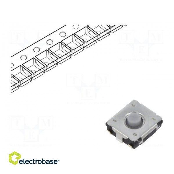 Microswitch TACT | SPST | Pos: 2 | 0.02A/15VDC | SMD | none | OFF-(ON)