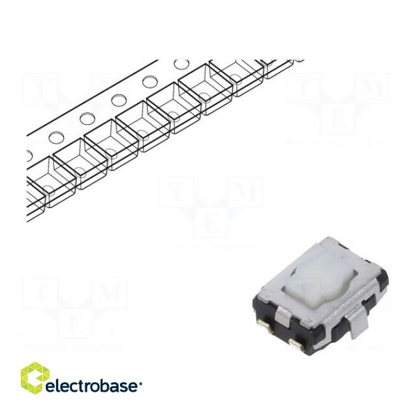 Microswitch TACT | SPST | Pos: 2 | 0.02A/15VDC | SMD | none | OFF-(ON)