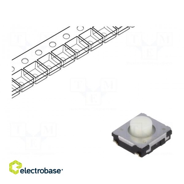Microswitch TACT | SPST | Pos: 2 | 0.02A/15VDC | SMT | none | 0.5N | 3.1mm