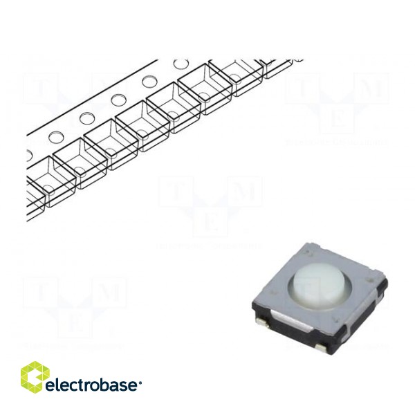 Microswitch TACT | SPST | Pos: 2 | 0.02A/15VDC | SMT | none | 1.3N | 2.5mm