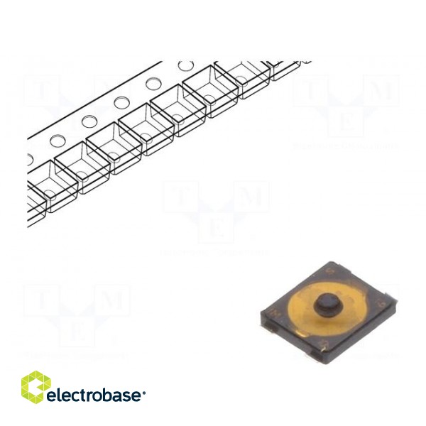 Microswitch TACT | SPST | Pos: 2 | 0.02A/15VDC | SMT | none | 1.6N | 0.65mm