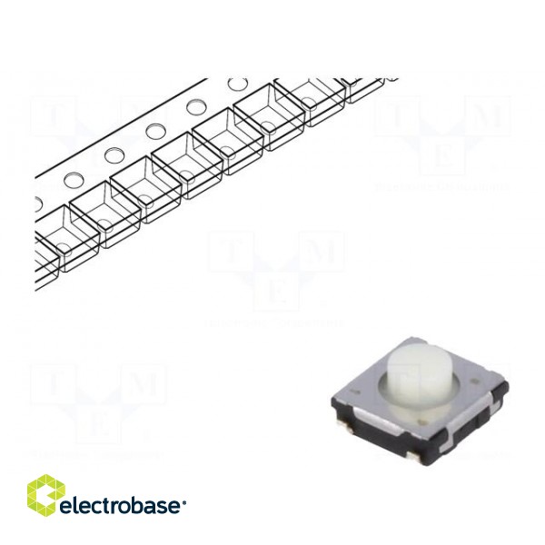 Microswitch TACT | SPST | Pos: 2 | 0.02A/15VDC | SMT | none | 1.6N | 3.1mm