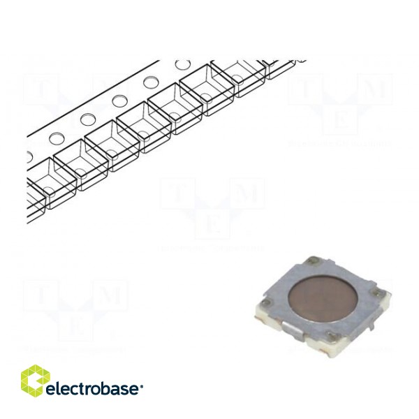 Microswitch TACT | SPST | Pos: 2 | 0.02A/15VDC | SMT | none | 1N | 0.8mm