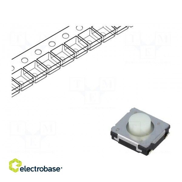 Microswitch TACT | SPST | Pos: 2 | 0.02A/15VDC | SMT | none | 1N | 3.1mm