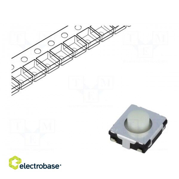 Microswitch TACT | SPST | Pos: 2 | 0.02A/15VDC | SMT | none | 2.6N | 3.1mm