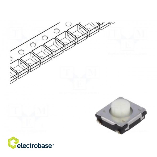 Microswitch TACT | SPST | Pos: 2 | 0.02A/15VDC | SMT | none | 3.5N | 3.1mm