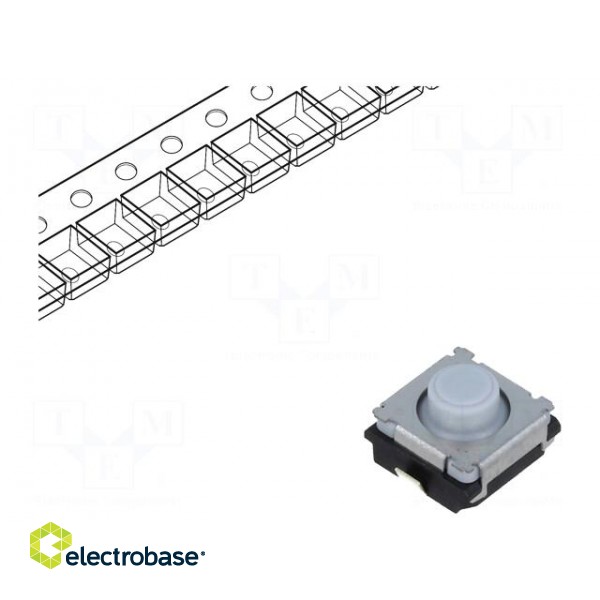 Microswitch TACT | SPST | Pos: 2 | 0.02A/15VDC | SMT | none | 3.5N | 4mm