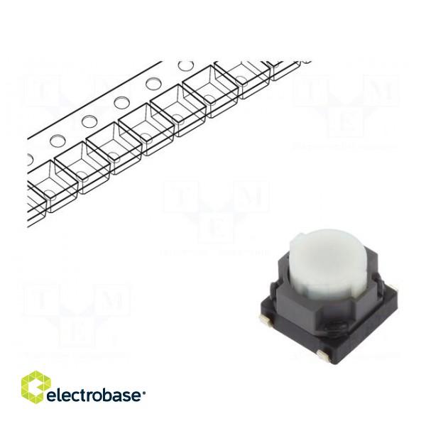 Microswitch TACT | SPST | Pos: 2 | 0.02A/15VDC | SMT | none | 6.1x6x3.5mm