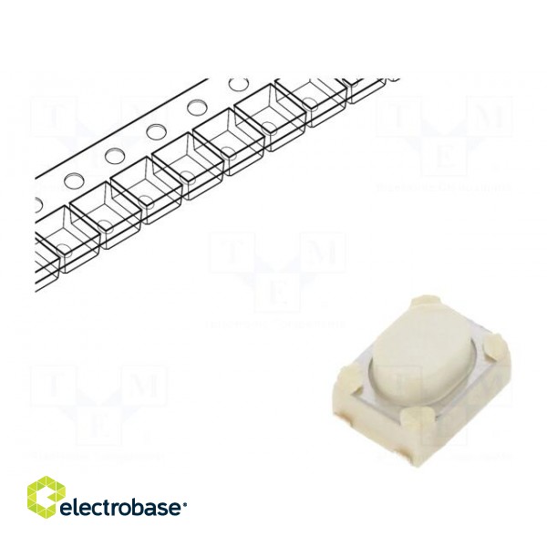 Microswitch TACT | SPST | Pos: 2 | 0.05A/12VDC | SMD | none | 1.77N | brown
