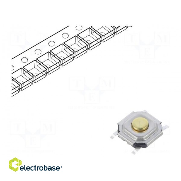 Microswitch TACT | SPST | Pos: 2 | 0.05A/12VDC | SMT | 1N | 5.2x5.2x1.5mm
