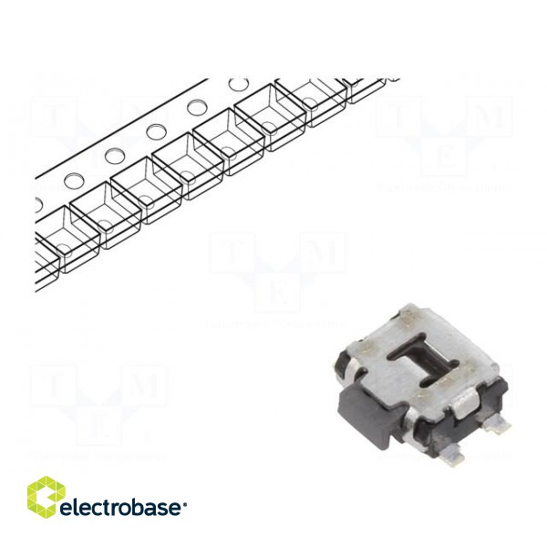 Microswitch TACT | SPST | Pos: 2 | 0.05A/12VDC | SMT | 2.2N | 1.35mm image 1