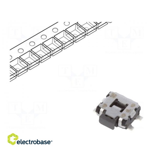 Microswitch TACT | SPST | Pos: 2 | 0.05A/12VDC | SMT | 2.2N | 1.35mm