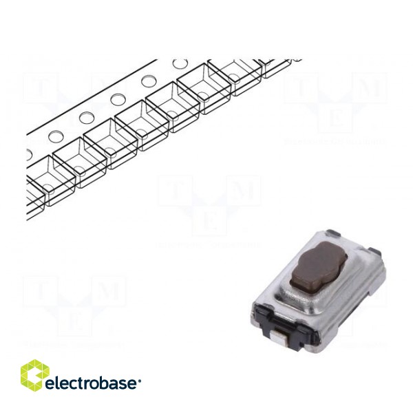 Microswitch TACT | SPST | Pos: 2 | 0.05A/12VDC | SMT | 2.6N | 2.5mm | black