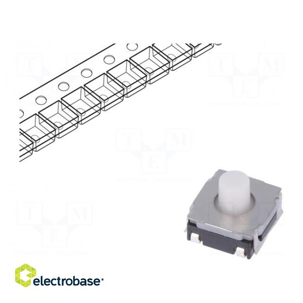 Microswitch TACT | SPST | Pos: 2 | 0.05A/12VDC | SMT | 2N | 6.2x6.2x2.5mm