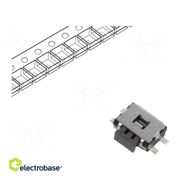 Microswitch TACT | SPST | Pos: 2 | 0.05A/12VDC | SMT | none | 1.6N | 1.65mm image 1