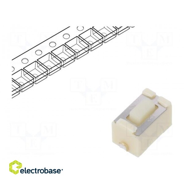 Microswitch TACT | SPST | Pos: 2 | 0.05A/12VDC | SMT | none | 1.6N | 4.3mm