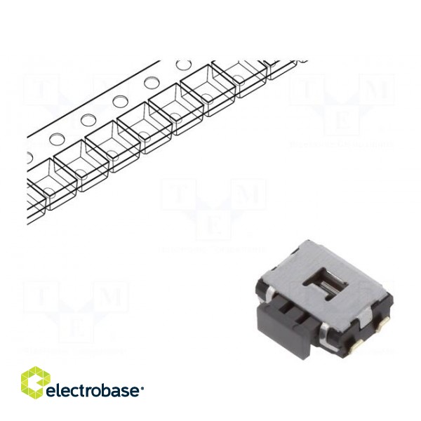 Microswitch TACT | SPST | Pos: 2 | 0.05A/12VDC | SMT | none | 2.2N | 1.65mm image 1