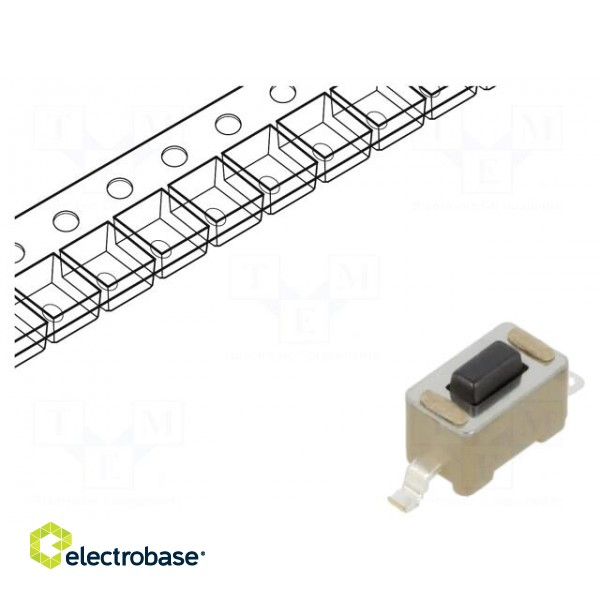 Microswitch TACT | SPST | Pos: 2 | 0.05A/24VDC | SMT | none | OFF-(ON)