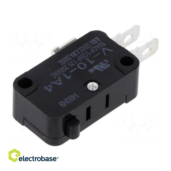 Microswitch SNAP ACTION | 10A/250VAC | 0.6A/125VDC | without lever