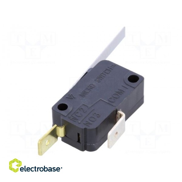 Microswitch SNAP ACTION | 15.1A/250VAC | with lever | SPST-NC | V7 image 2