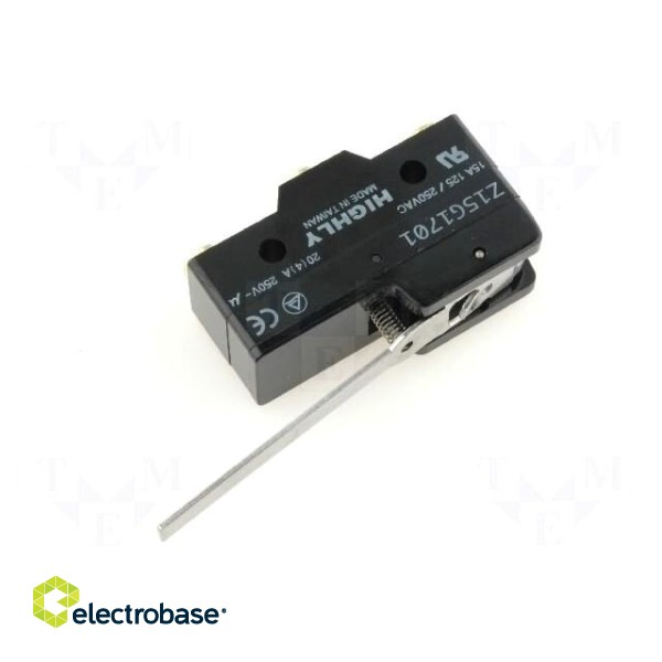 Microswitch SNAP ACTION | with lever | SPDT | 20A/250VAC | ON-(ON)