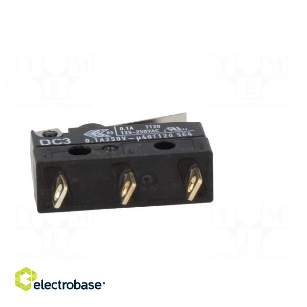 Microswitch SNAP ACTION | 0.1A/250VAC | with lever | SPDT | ON-(ON) image 7
