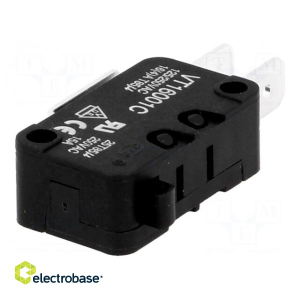 Microswitch SNAP ACTION | SPDT | 14A/250VAC | Rcont max: 15mΩ | Pos: 2 image 1