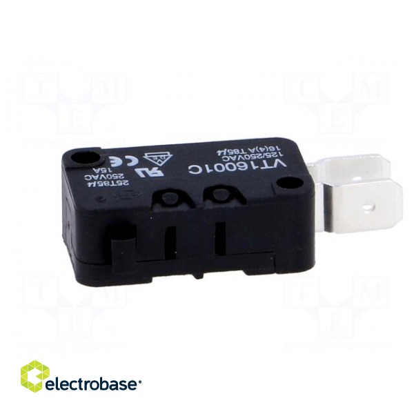 Microswitch SNAP ACTION | SPDT | 14A/250VAC | Rcont max: 15mΩ | Pos: 2 image 3