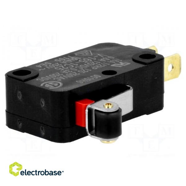 Microswitch SNAP ACTION | 16A/250VAC | SPDT | ON-(ON) | Pos: 2 | IP40 image 1