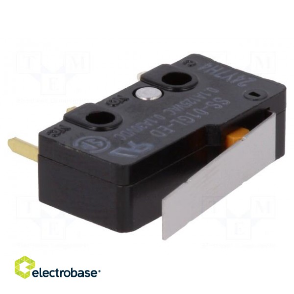 Microswitch SNAP ACTION | with lever | SPDT | 0.1A/125VAC | ON-(ON) paveikslėlis 1