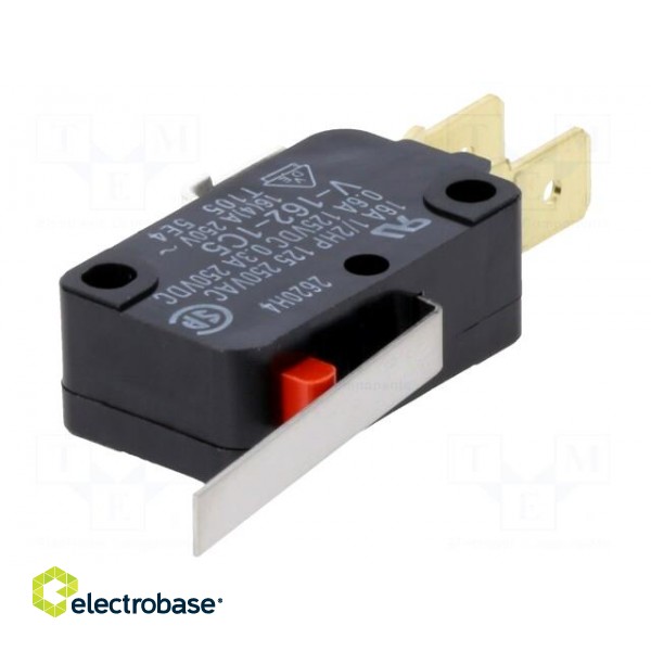 Microswitch SNAP ACTION | 16A/250VAC | 0.3A/250VDC | with lever paveikslėlis 1