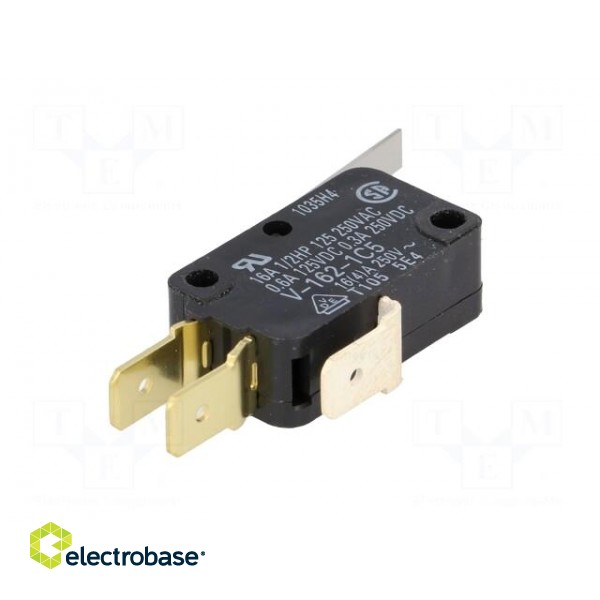 Microswitch SNAP ACTION | 16A/250VAC | 0.6A/125VDC | with lever image 6