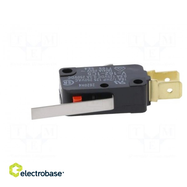 Microswitch SNAP ACTION | 16A/250VAC | 0.3A/250VDC | with lever paveikslėlis 3