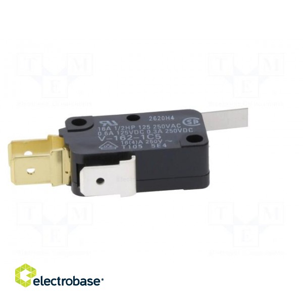 Microswitch SNAP ACTION | 16A/250VAC | 0.3A/250VDC | with lever paveikslėlis 7