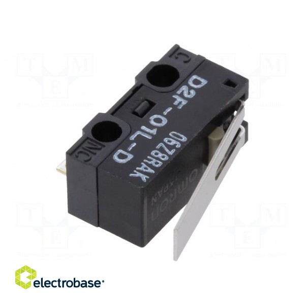Microswitch SNAP ACTION | 1A/125VAC | 0.1A/30VDC | with lever | SPDT image 1