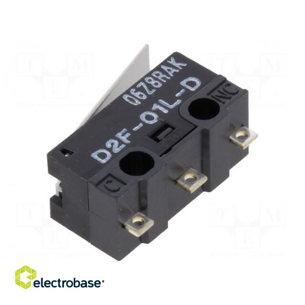 Microswitch SNAP ACTION | 1A/125VAC | 0.1A/30VDC | with lever | SPDT image 2