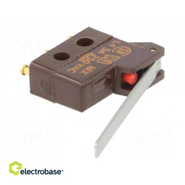 Microswitch SNAP ACTION | 5A/250VAC | with lever | SPDT | OFF-(ON) image 1