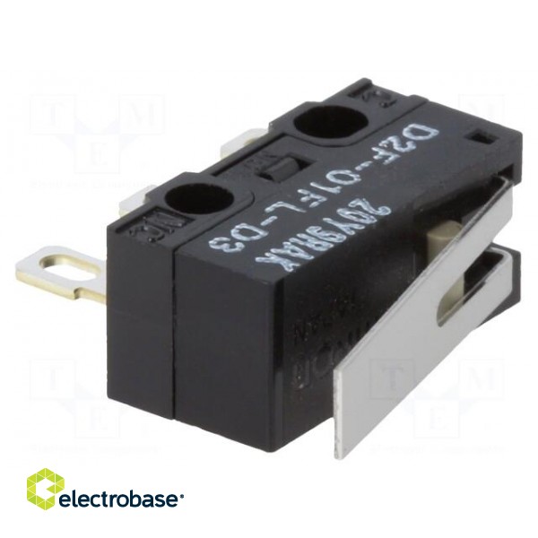 Microswitch SNAP ACTION | with lever | SPDT | ON-(ON) | Pos: 2 | IP40 paveikslėlis 1
