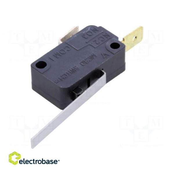 Microswitch SNAP ACTION | 15.1A/250VAC | with lever | SPST-NC | V7 image 1