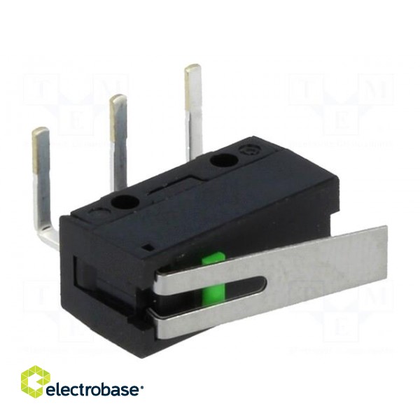 Microswitch SNAP ACTION | 0.1A/6VDC | with lever | SPST-NO | Pos: 2 image 1