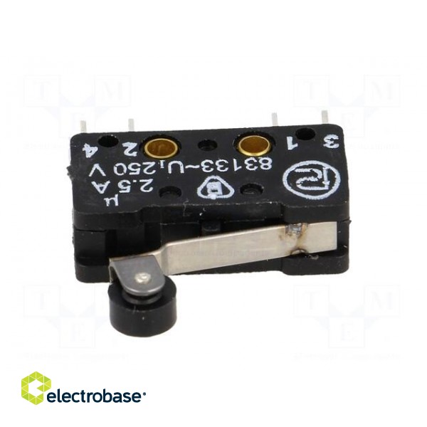 Microswitch SNAP ACTION | with lever (with roller) | 2.5A/250VAC image 3