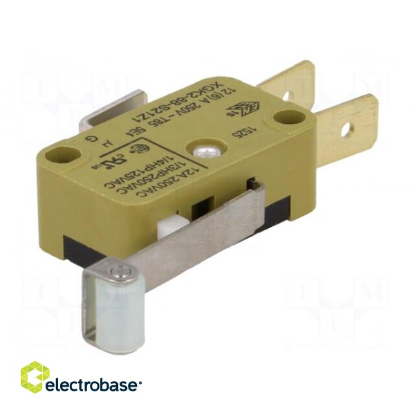 Microswitch SNAP ACTION | with lever (with roller) | SPDT | Pos: 2 image 1