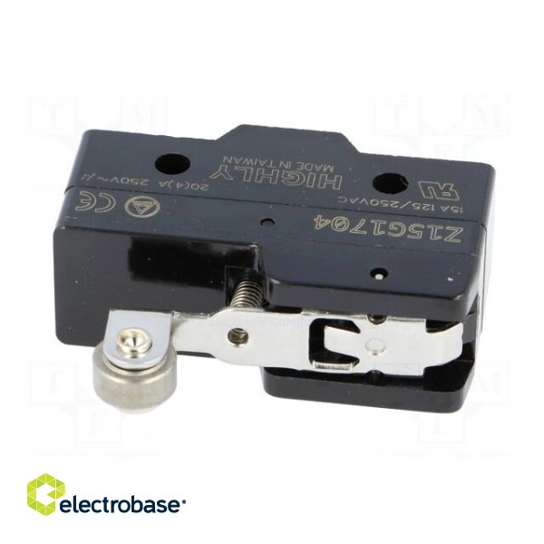 Microswitch SNAP ACTION | 20A/250VAC | with lever (with roller) image 3