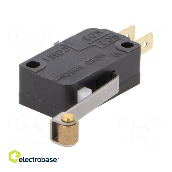 Microswitch SNAP ACTION | 11A/125VAC | with lever (with roller) image 1