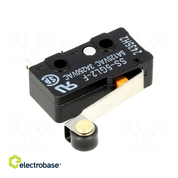 Microswitch SNAP ACTION | 5A/250VAC | with lever (with roller) image 1