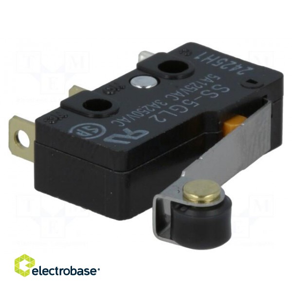 Microswitch SNAP ACTION | 5A/125VAC | with lever (with roller) image 1