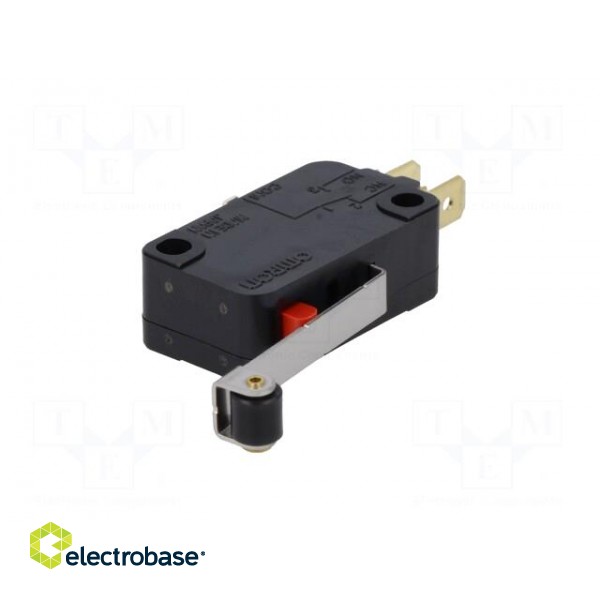 Microswitch SNAP ACTION | 10A/250VAC | with lever (with roller) paveikslėlis 1