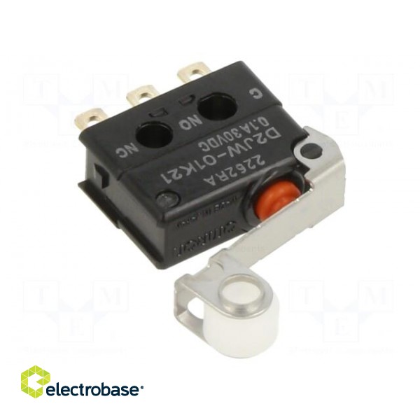 Microswitch SNAP ACTION | 0.1A/30VDC | with lever (with roller) image 1