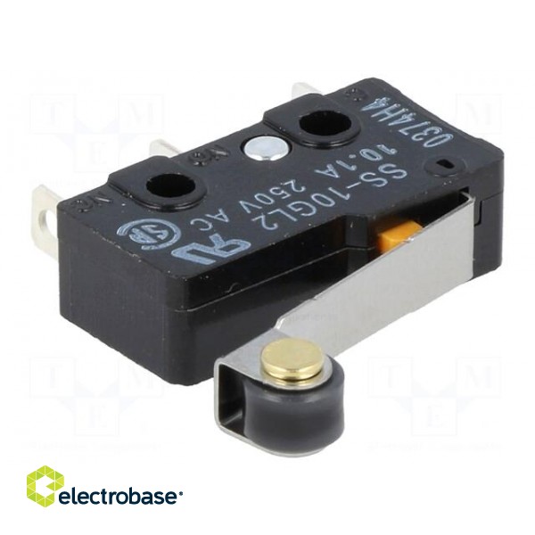 Microswitch SNAP ACTION | 10A/250VAC | with lever (with roller) image 1